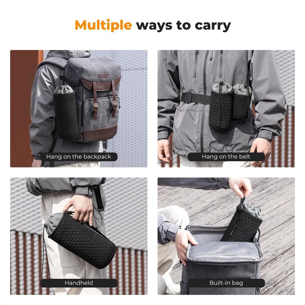 K&F CONCEPT 4 Pack Camera Lens Pouch Set, Drawstring Protective Bag,...