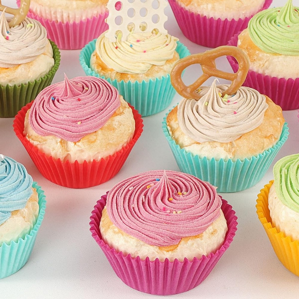 Caperci Bright Rainbow Jumbo Cupcake Liners Extra Large Jumbo,