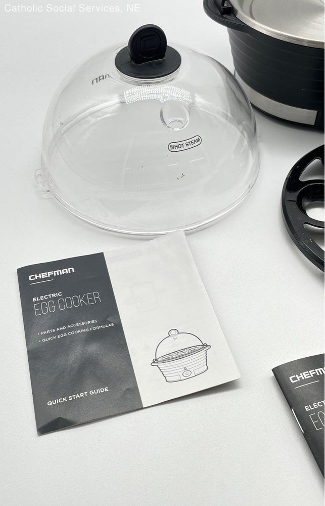 Chefman Black Electric Rapid Egg Cooker, Holds 6 Eggs