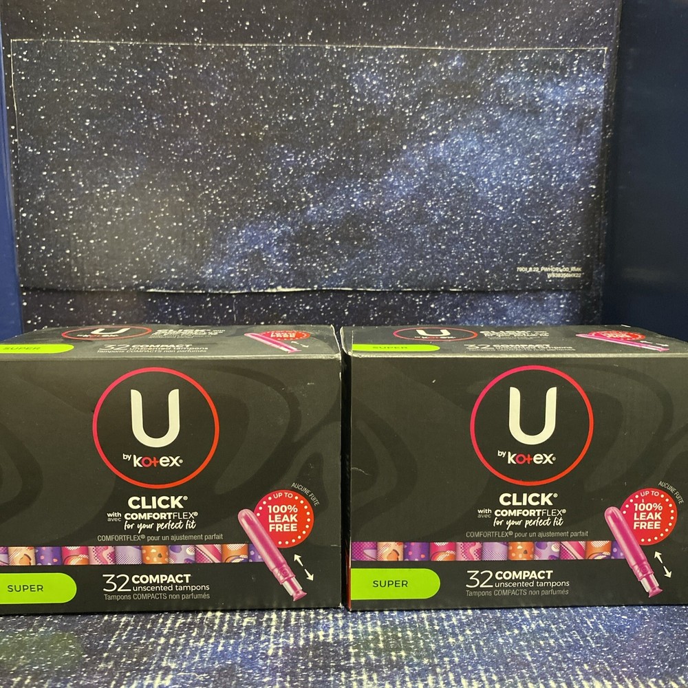 2 X U by Kotex Tampons, Super 32 Count, Compact, Unscented, 64Total.