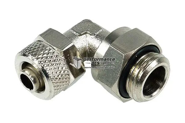 Phobya 8/6mm (6x1mm) Compression Fitting G1/4 90° Revolvable PH-62017