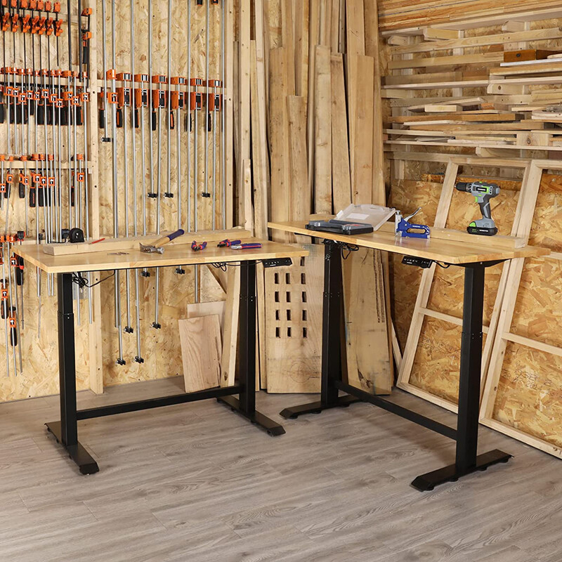 WORKPRO 48in Electric Standing Desk Adjustable Workbench Wooden Top 500 LBS Load