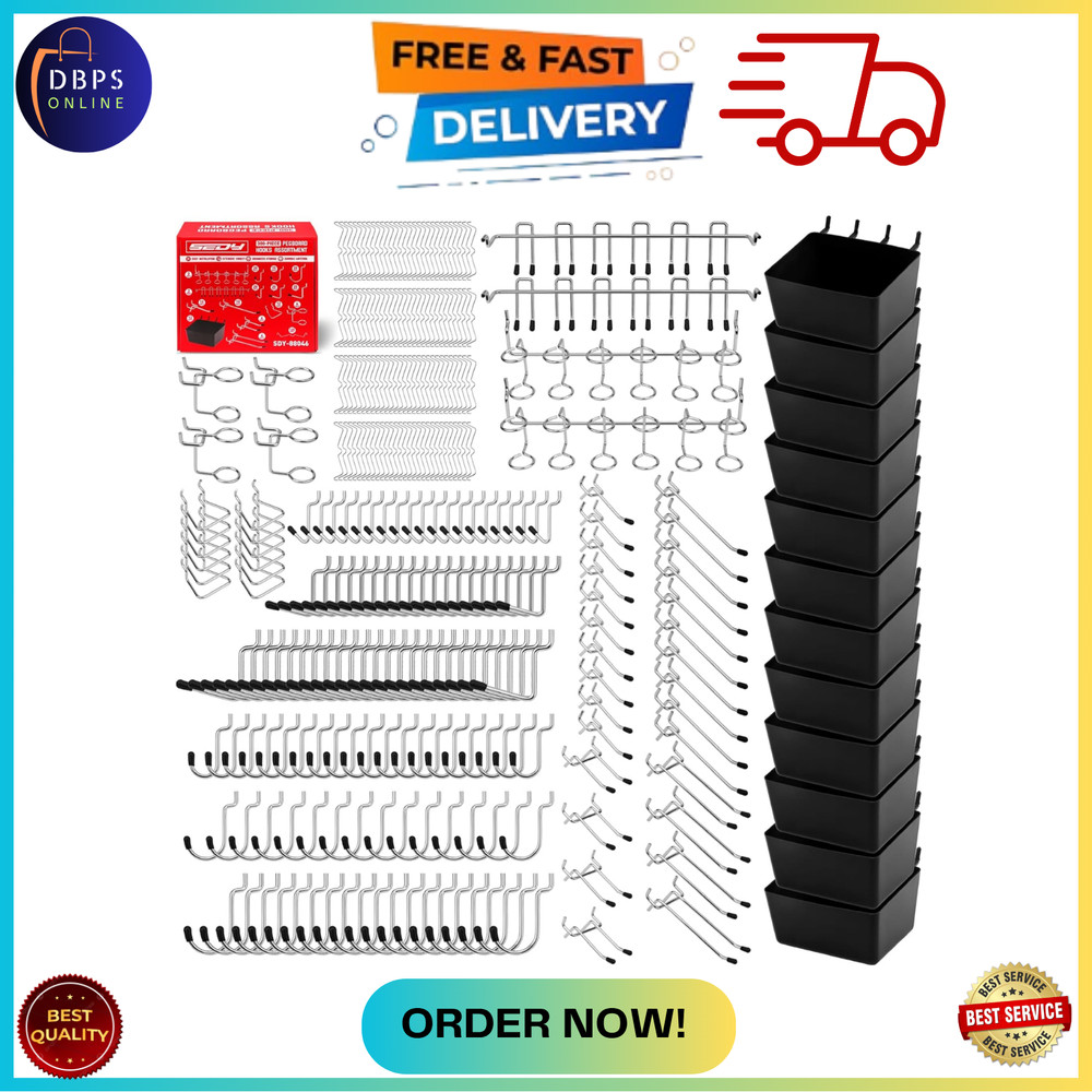 Pegboard Organizer Peg Board Hooks 300-Piece Hooks for Black