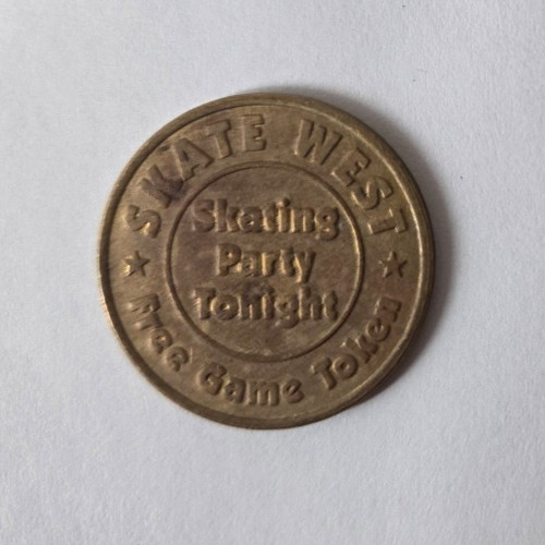Skate West Crest Hill, IL Arcade Game Token 24mm