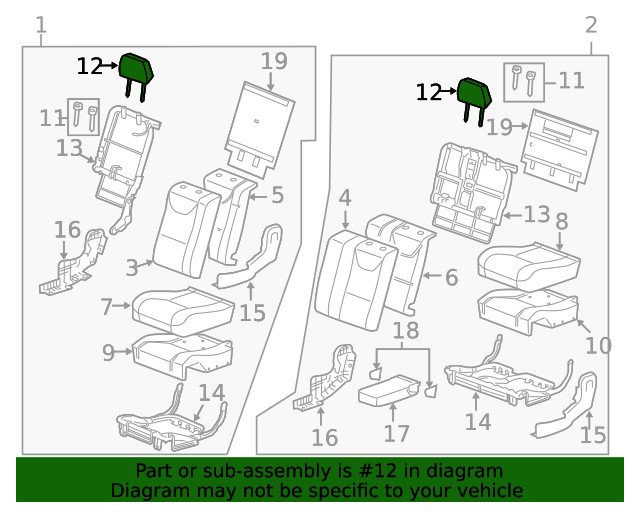 Genuine GM Headrest 96839544