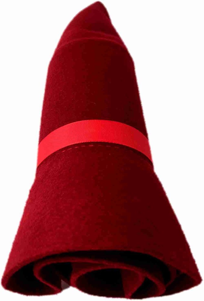 Authentic Rolled Wool Maine Crusher Hat (Traditional Red, X-Large / 7 5/8)
