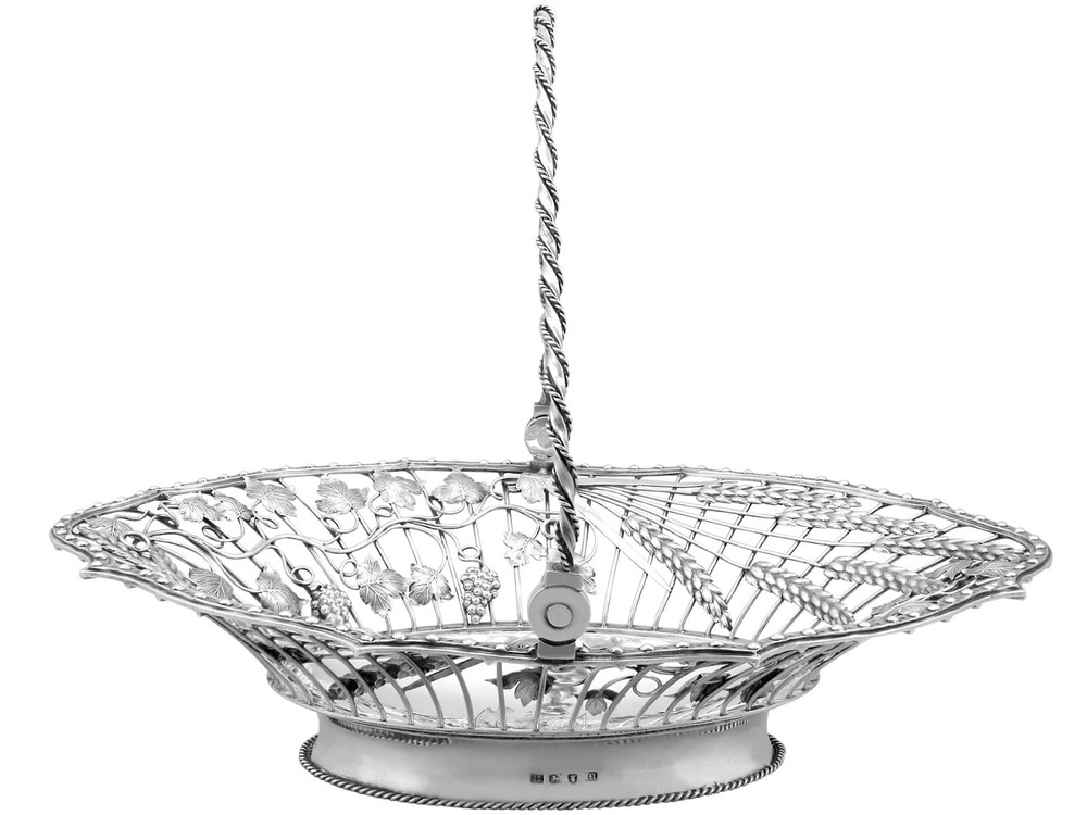 Antique Sterling Silver Cake / Fruit Basket (1767)