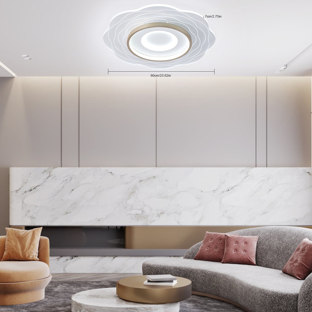 Modern 23" Ring LED Chandelier Flush Mount LED Ceiling Light with Remote Control