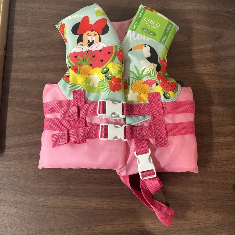 Minnie Mouse Life Jacket. 30-50 lbs. Model 620. Style B. Aloha