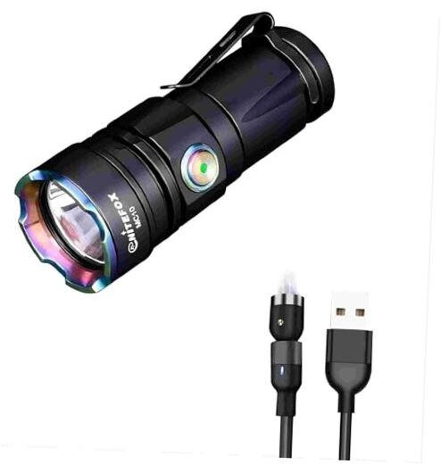 Mini Long Beam Flashlight Magnetic USB Rechargeable 2000 Lumens Bright