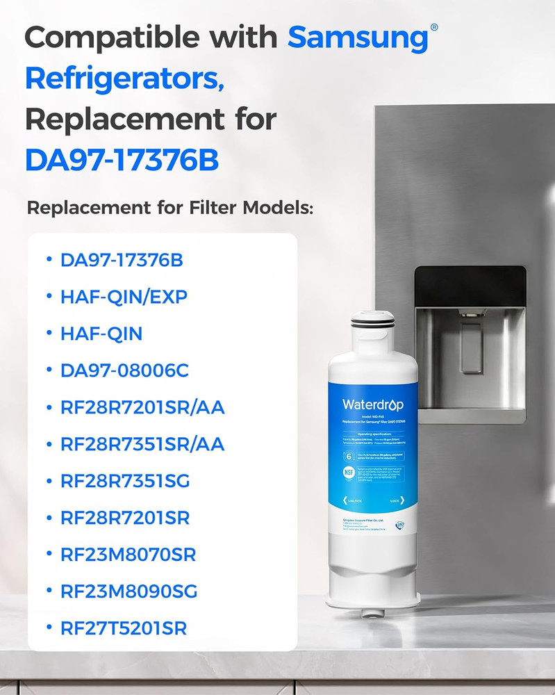 DA97 17376B Refrigerator Water Filter HAF QIN EXP DA97 08006C RF28R7201SR 3 Pack