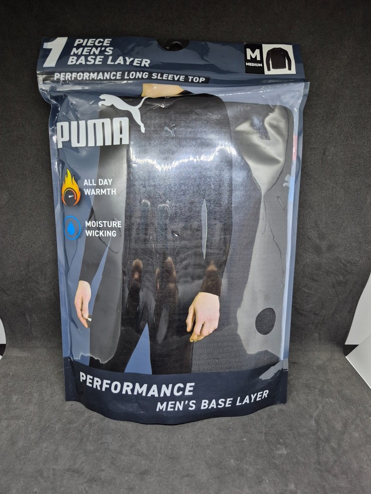 Puma Mens Base Layer Performance LS Warmth All Day Crew Top SZ Medium 38-40