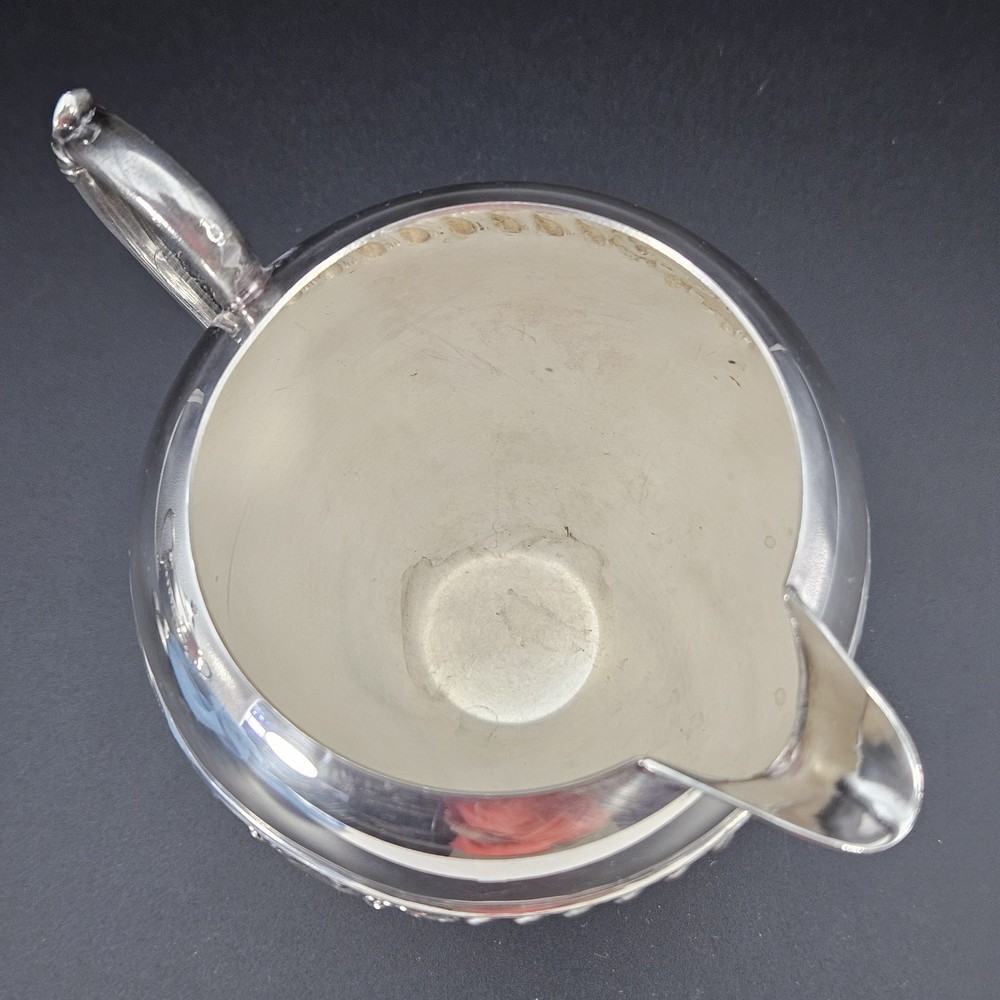 Sheridan Silverplate on Copper Creamer Sugar Set Pedestal Base