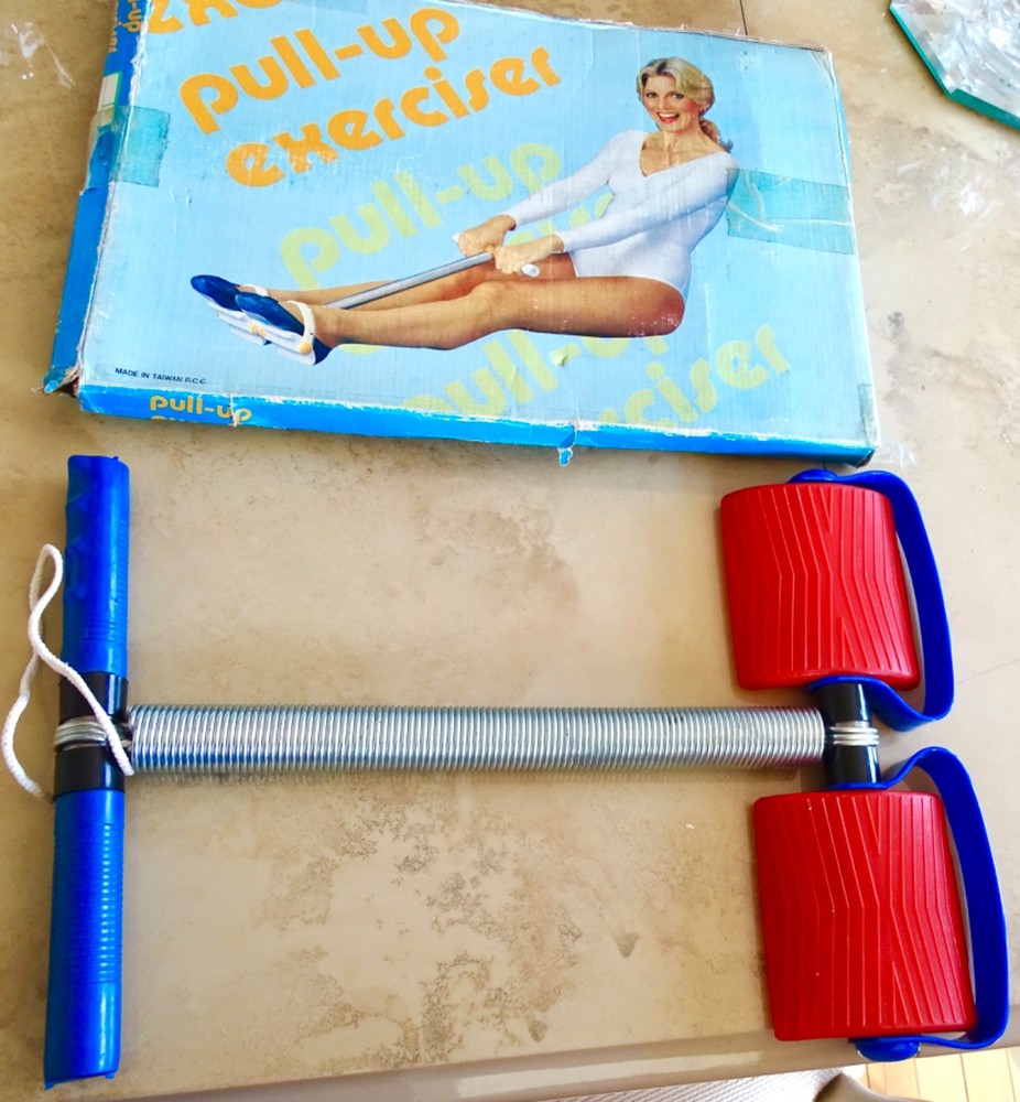 Vintage Pull-Up Exerciser Workout Spring Resistance Rowing Tummy Toner With Box