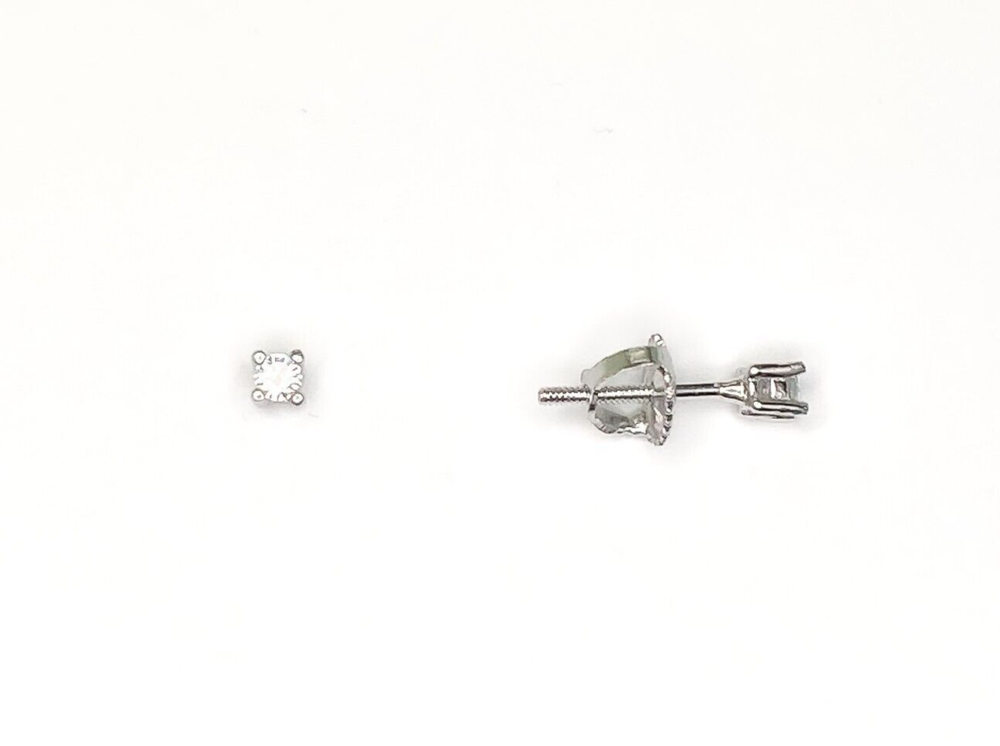 2 mm Round Lab Created Diamond Sterling Silver Screwback Small Stud Earrings