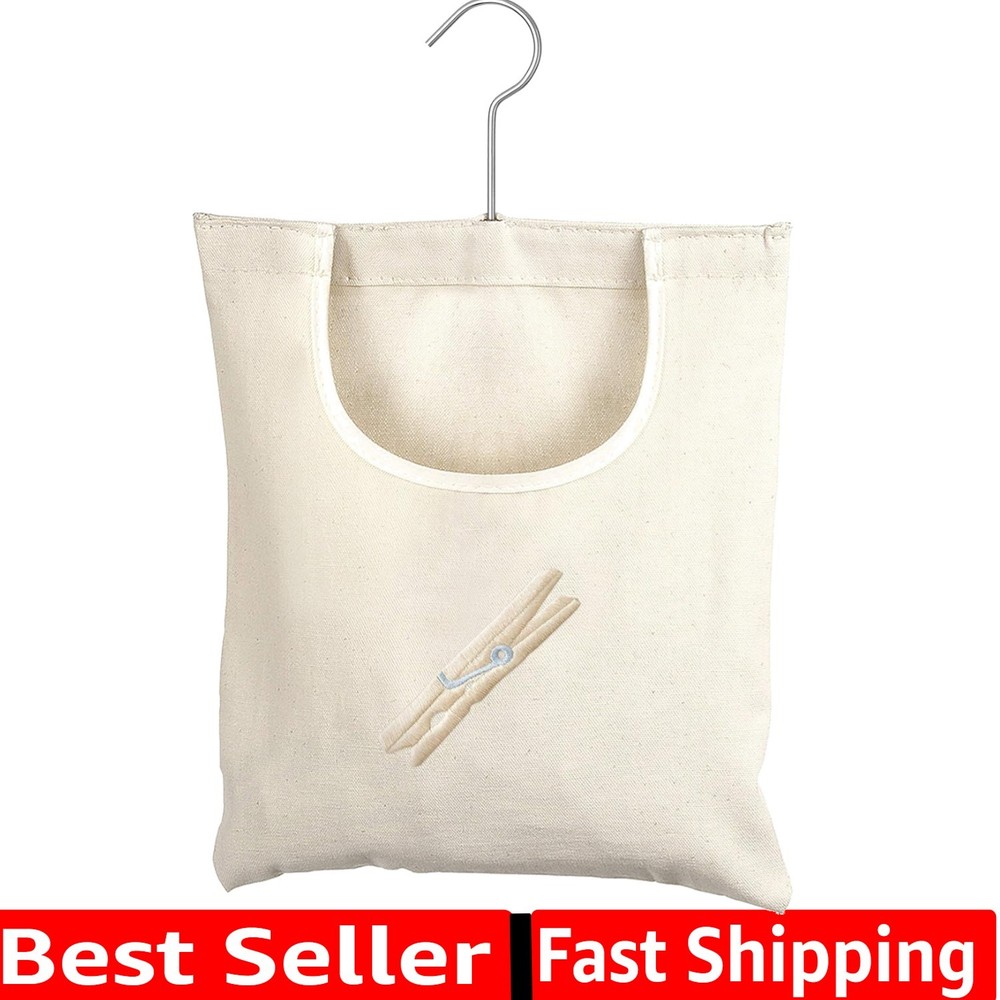 Canvas Clothespin Bag Hanging Storage Organizer