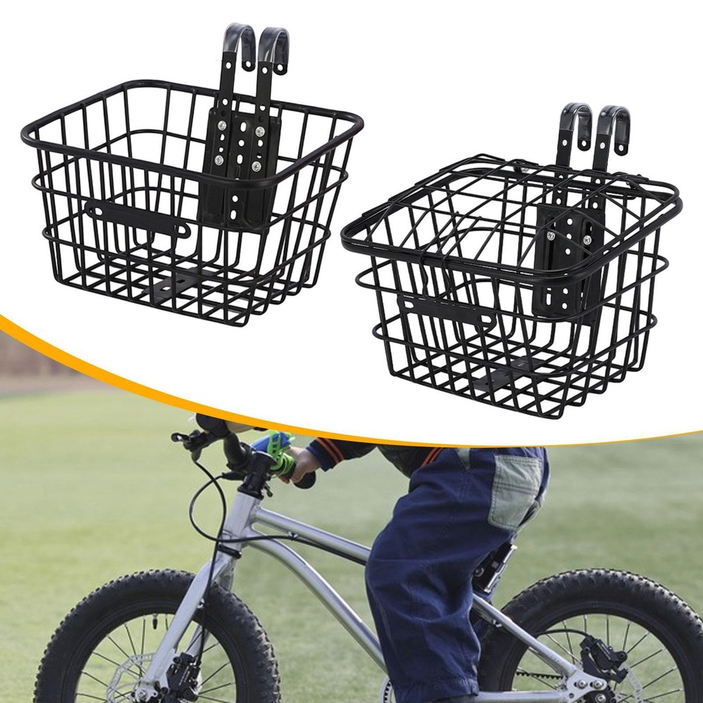 Children Bicycle Basket Storage with Hooks Multifunctional Accessory Handlebar