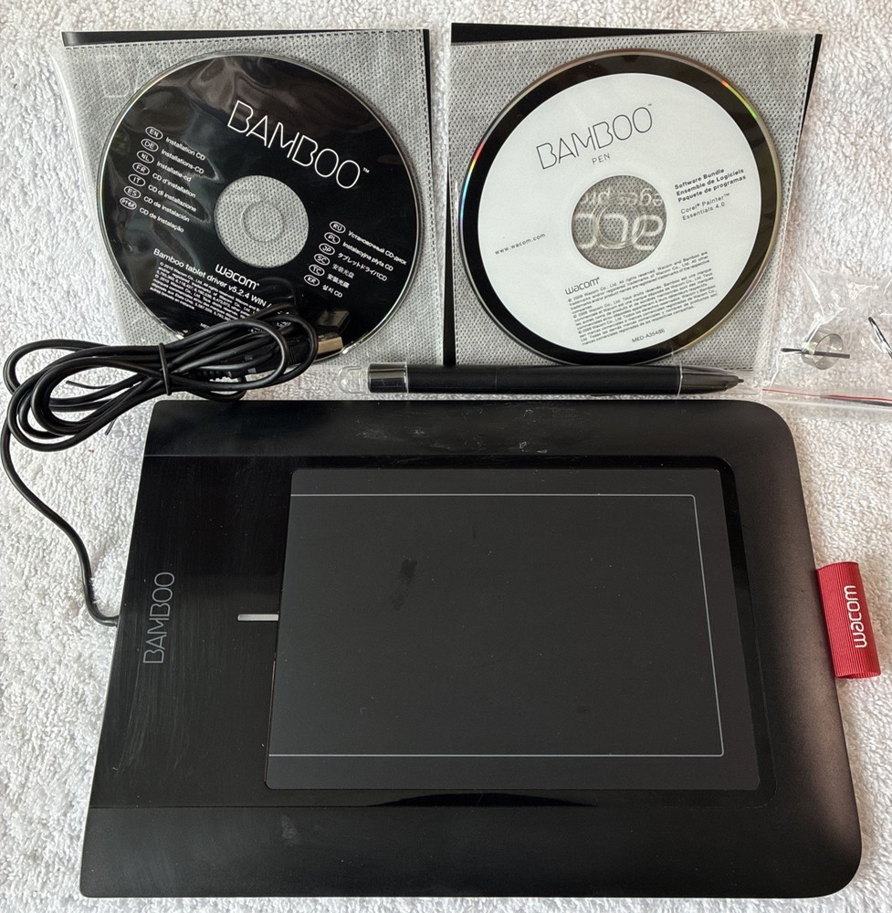 Complete Wacom Bamboo Tablet – Pen, Cable, Box Digital Art Tested & Working