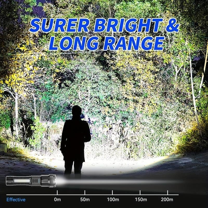 950000000 Lumen Super Bright LED Tactical Flashlight Rechargeable LED Work Light