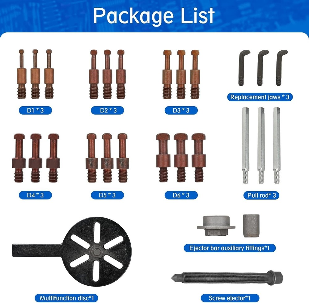 21 in1 Bearing Puller Bearing Puller Set Inner Hole Three-Jaw Puller with Cur...