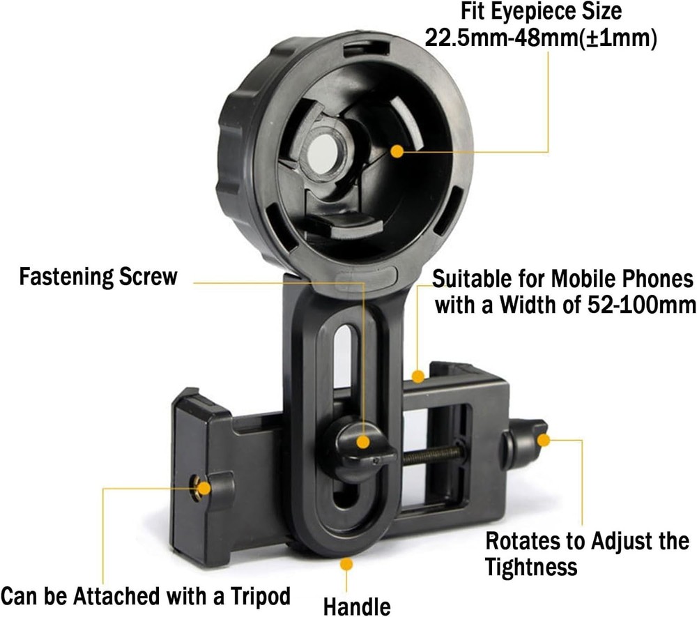 Universal Phone Adapter - Adapter for Binoculars, Telescope, Monocular, Spott...