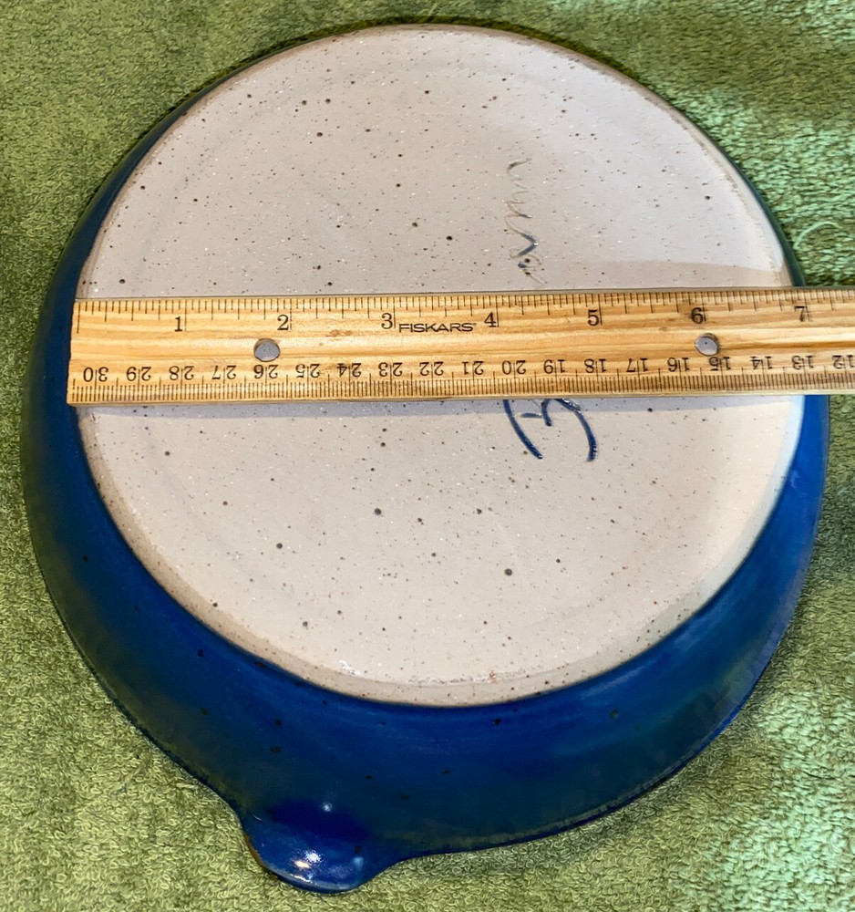 Blue Pottery Art Pottery Piece signed Bachmann