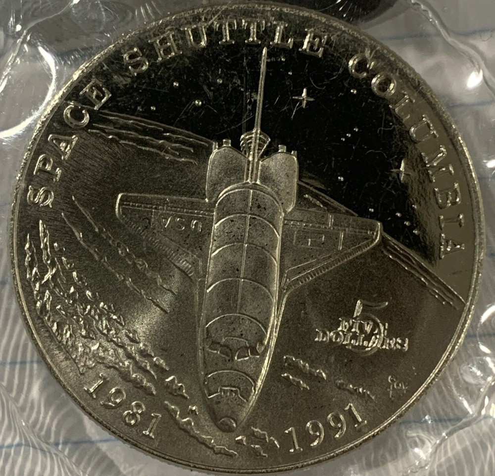 1991 5 Dollars Marshall Islands  Space Shuttle Columbia 1981-1991
