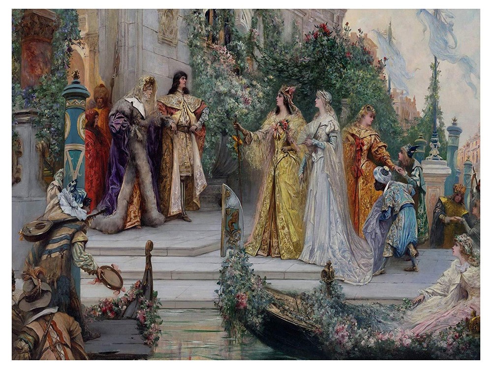 Arrival of Guests Venice G. CLAIRIN Tile Mural Kitchen Backsplash Marble Ceramic