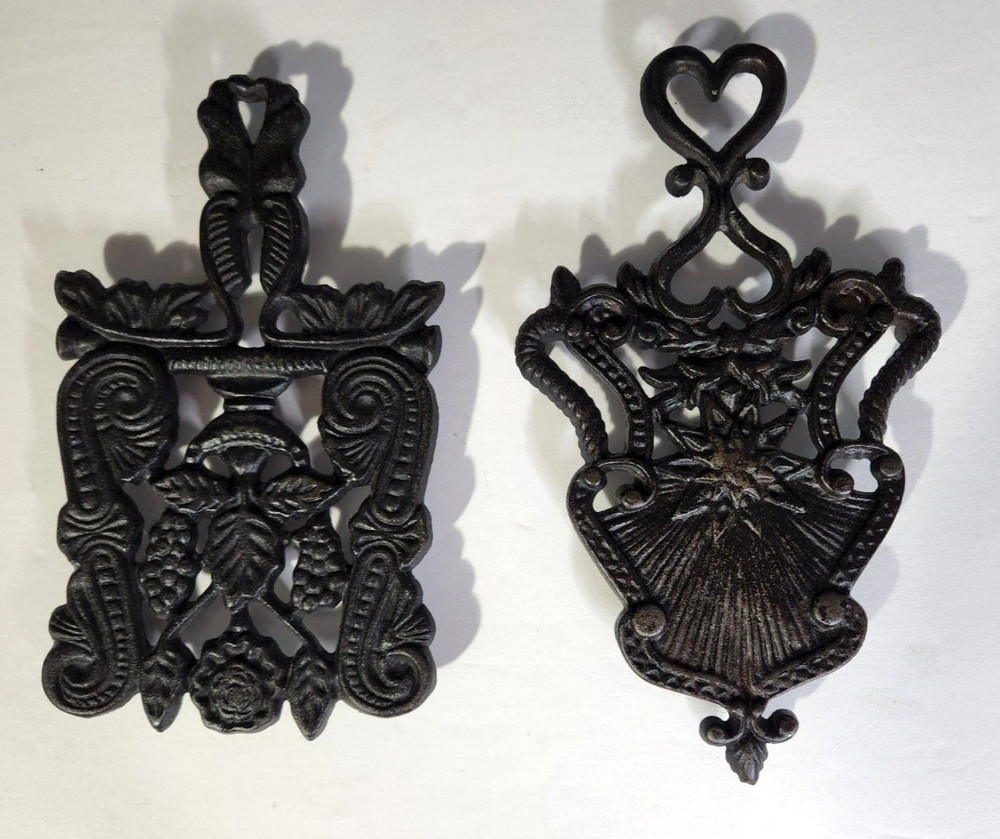 2  Vintage Cast Iron Trivets