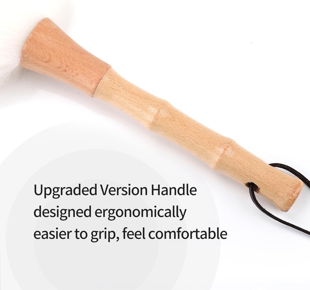 Feather Duster Lambswool Duster Cleaning,with Solid Wooden Handle,Leather Hang