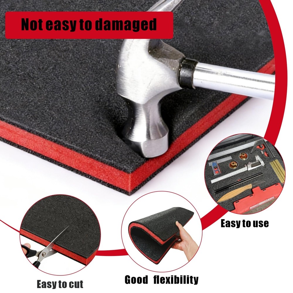 6 Pack Tool Box Foam Inserts, 2 Sizes Polyethylene Foam Sheets for Tool Cases...