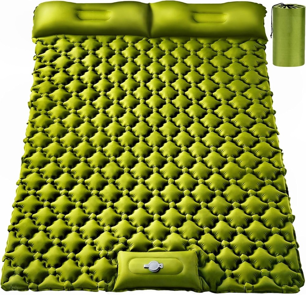 Double Sleeping Pad 4" Extra-Thick Self Inflating Sleeping Mat for 2 Person