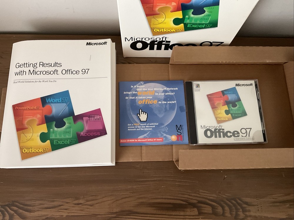 Microsoft Office 97 Standard Edition-Manual/CD ROM-vintage