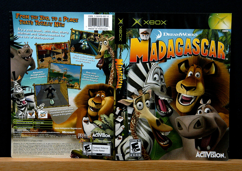 MADAGASCAR  - COVER  ONLY  NO GAME ( XBOX )