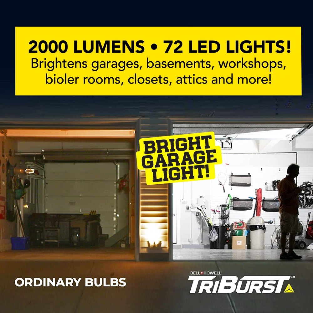 Bell + Howell Triburst 2000 Lumens White Multidirectional Socket LED Shop Light