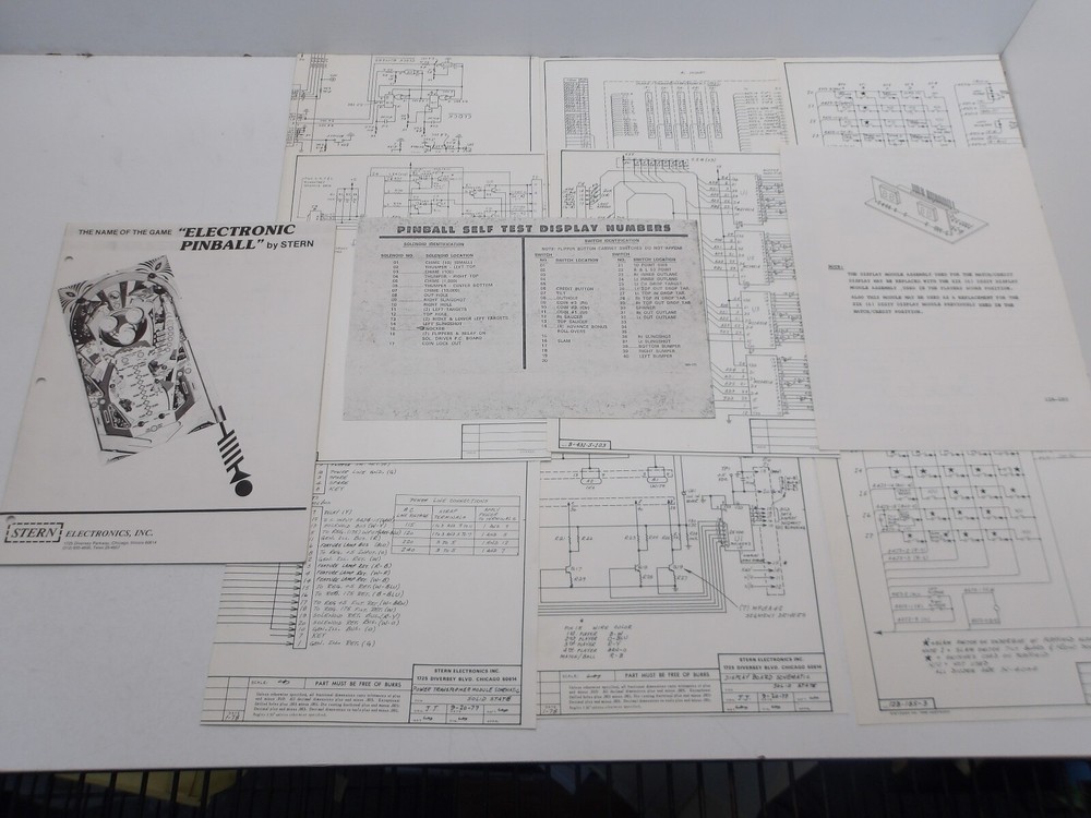 Stern: Electronic Pinball Manual + Schematics Set - NOS