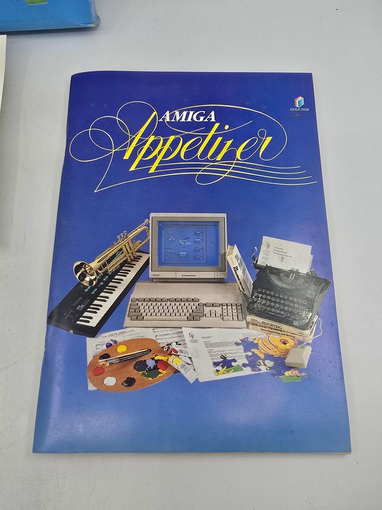 Vintage Amiga Appetizer Gold Disk Software CIB Complete Commodore Amiga 512K