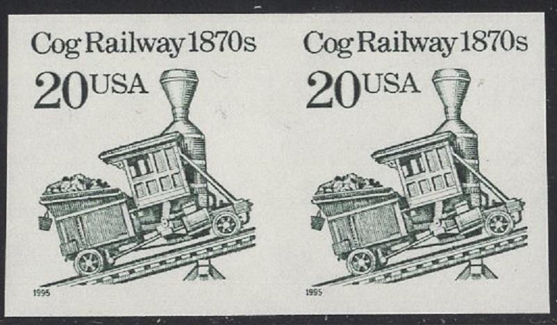 U.S.: #2463a COG RAILWAY IMPERF PAIR ERROR // VF MINT NH