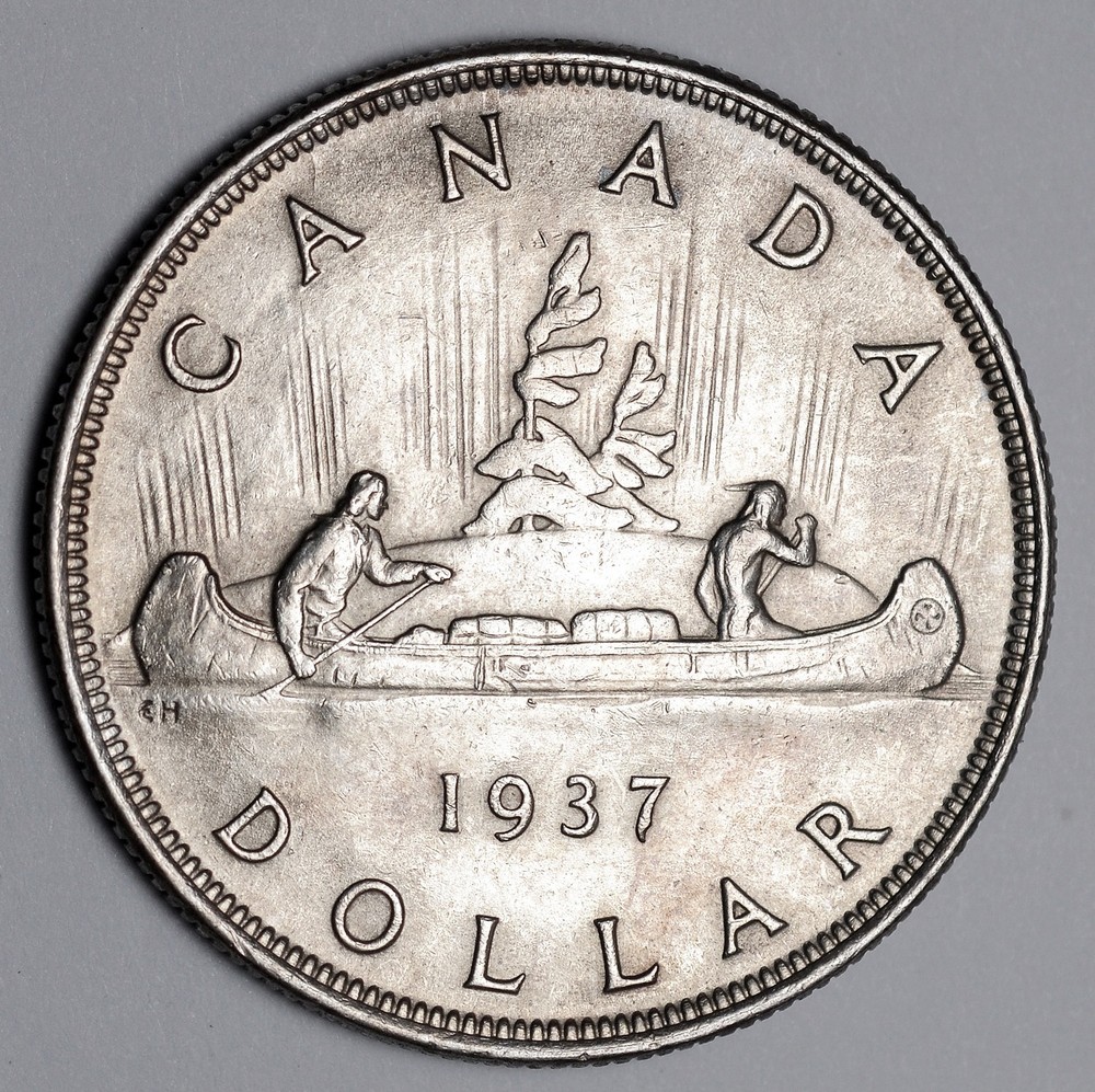 1937 Canada $1 Dollar Silver Coin
