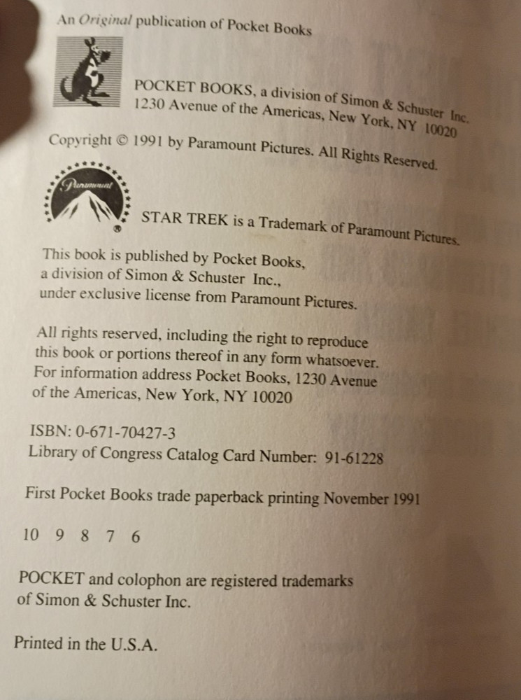 STAR TREK: Next Generation Technical Manual (SC Book, 1991, VG/EX)