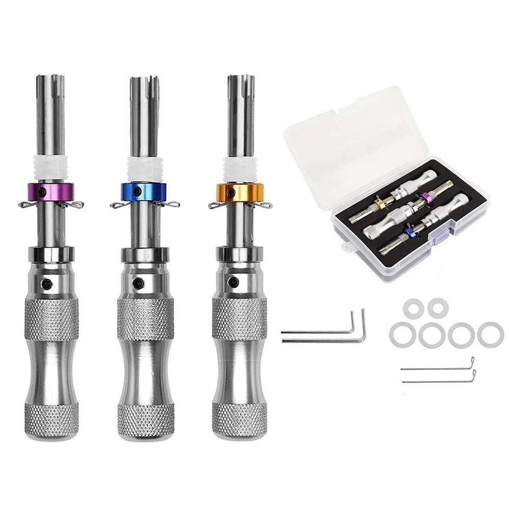 3PC 7 Pin Advanced Tubular Lock Tool Set For Padlock Hook Tool Seal Pick Puller