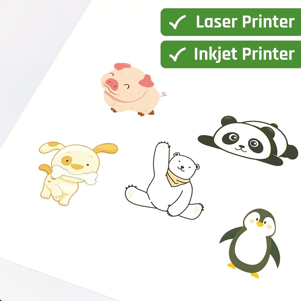 30 Sheets, Printable White Sticker Paper, 8.5" x 11" | 30 sheets,