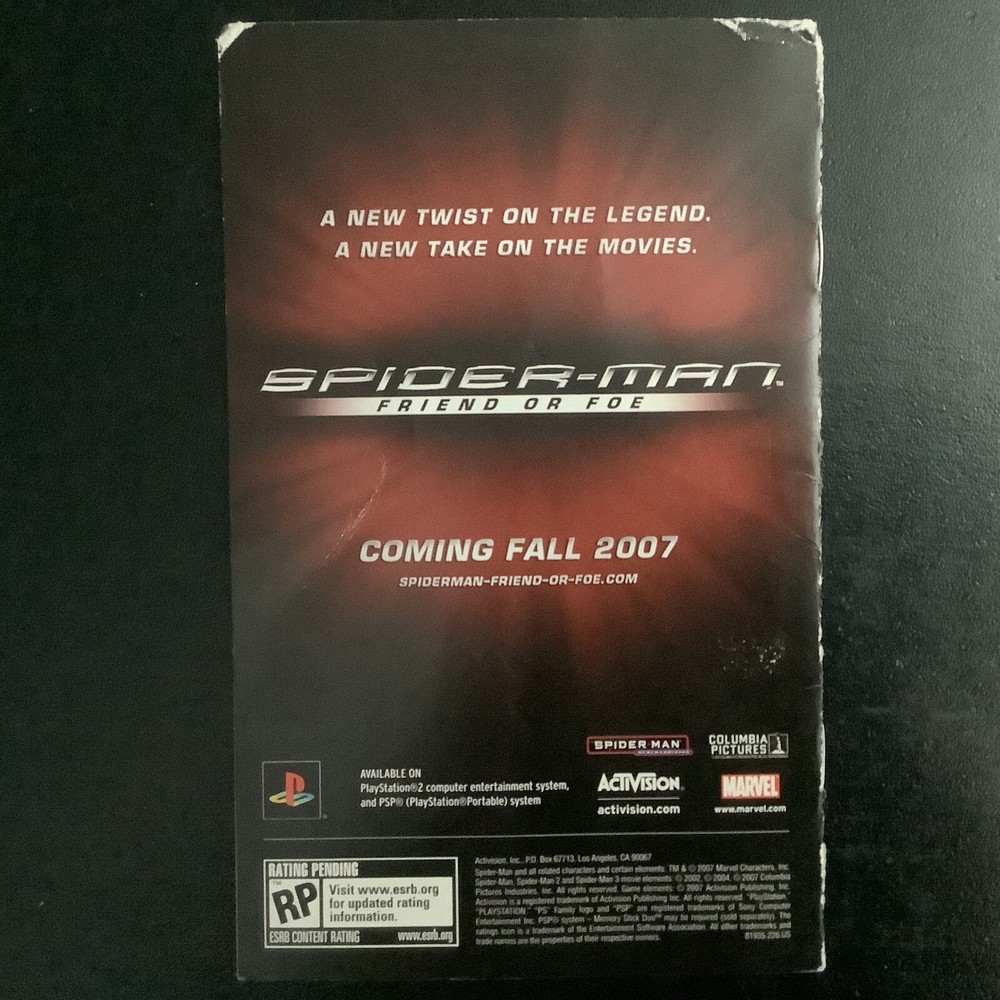 Spider-Man 3 PS2 PlayStation 2 Instruction Manual Only