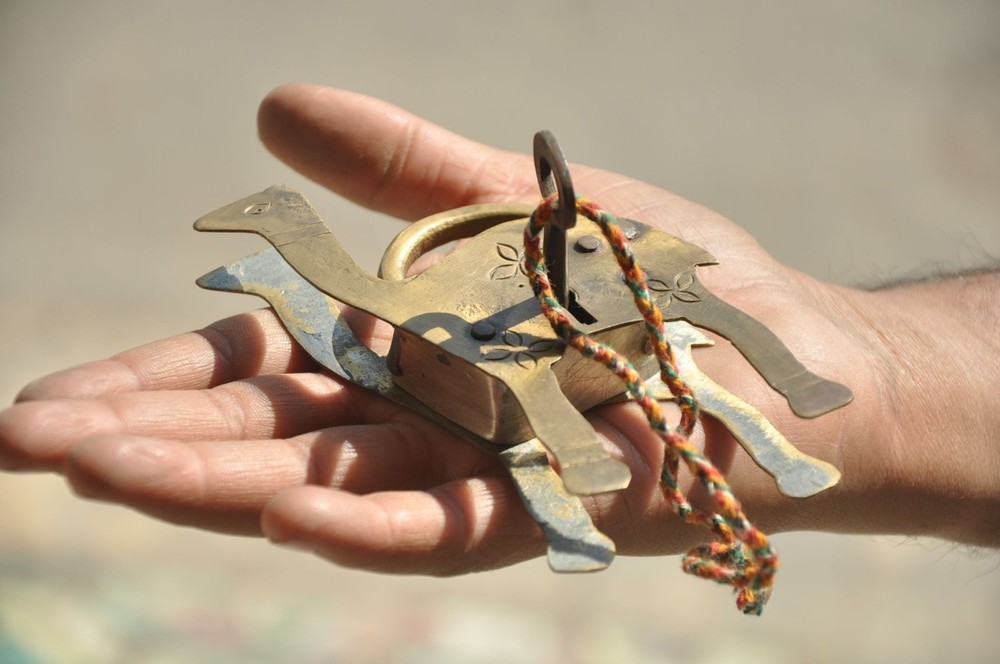 Brass Fine Handcrafted Engraved Unique Camel Shape Padlock