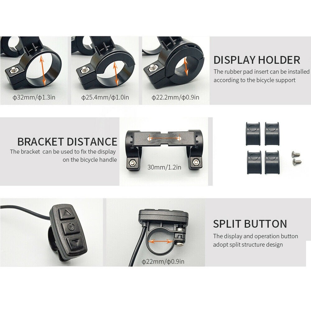 For Ebike Electric Bicycle Scooter 24/36/48V KT-LCD3 Display Meter Control Panel