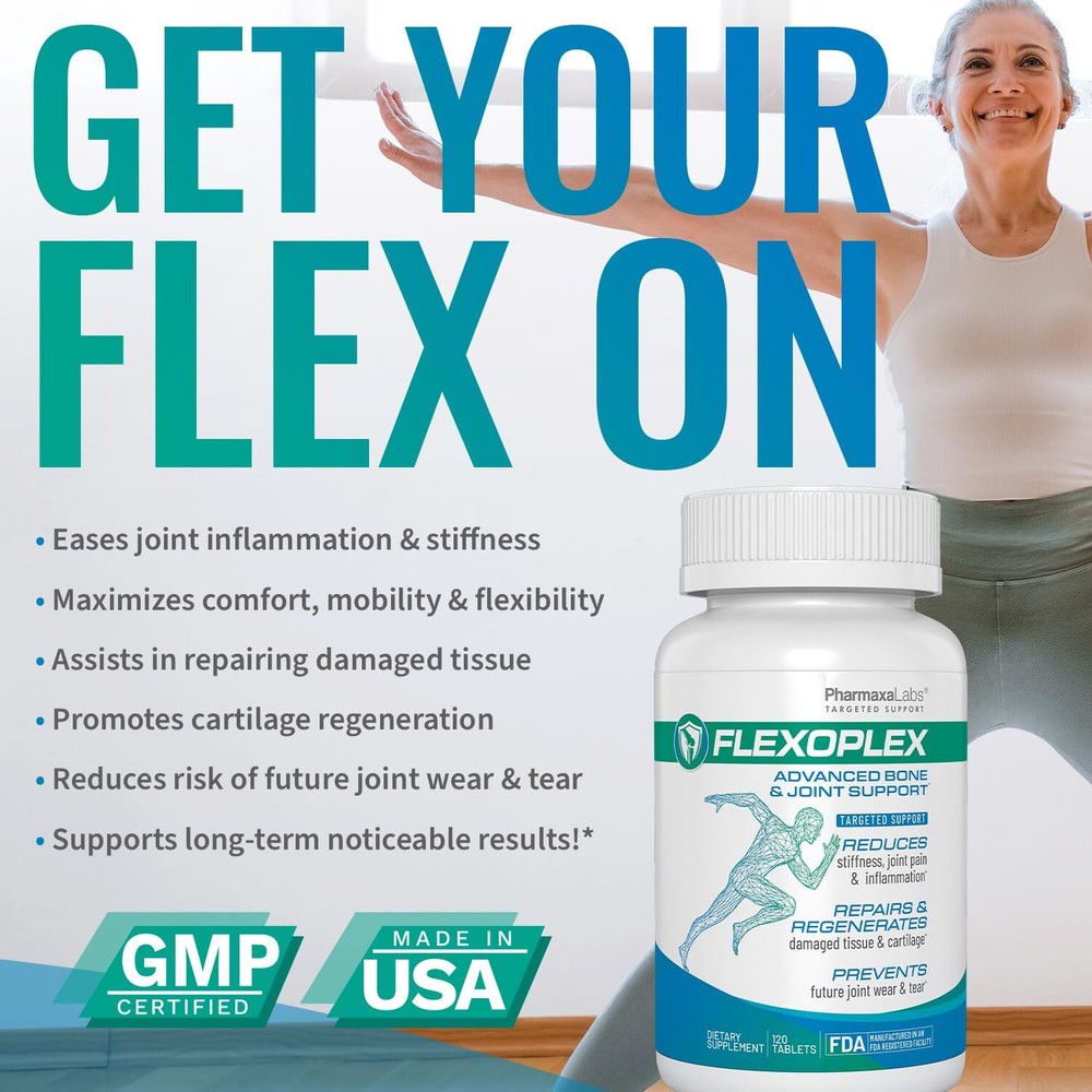 FLEXOPLEX Advanced Bone & Joint Support Formula - Promotes Healthy Joint Functio
