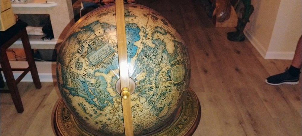 Antique Globe Dry Bar Cart