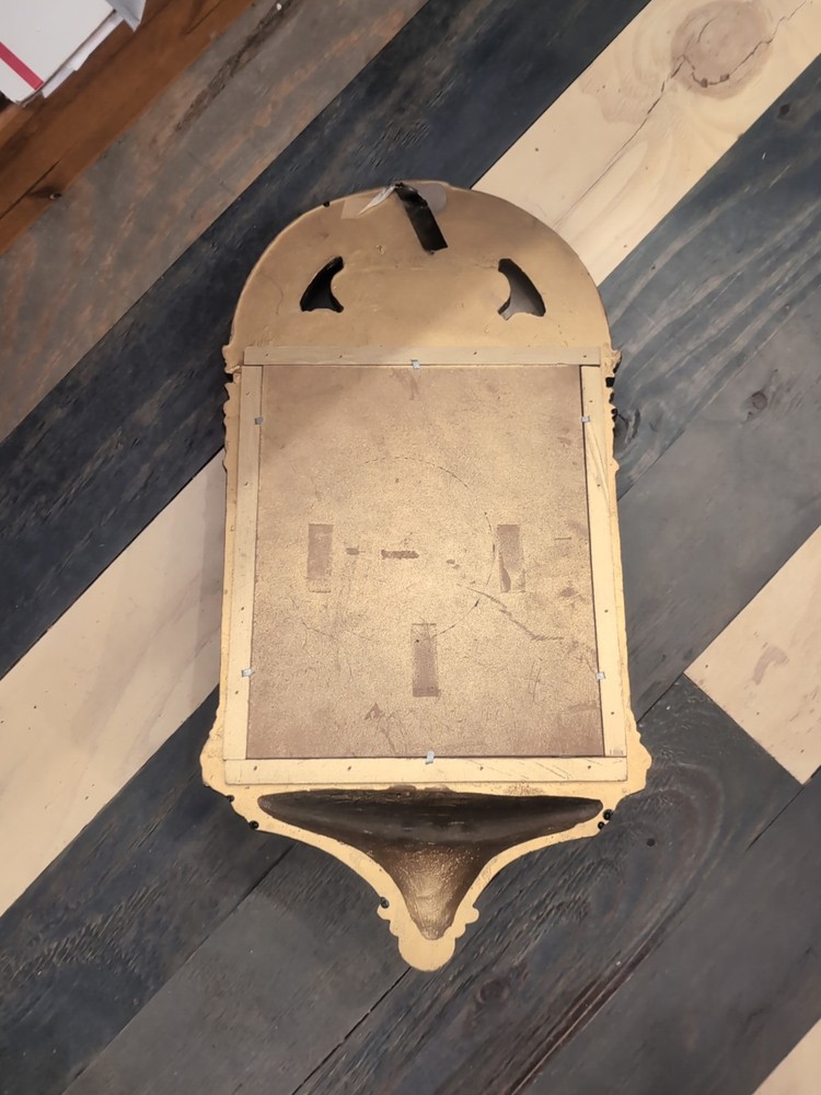 Vintage Wood Mirror With Shelf