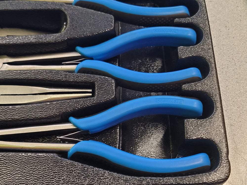 CORNWELL TOOLS # CPL302 5 PIECE 11” BLUE HANDLE LONG REACH PLIERS SET