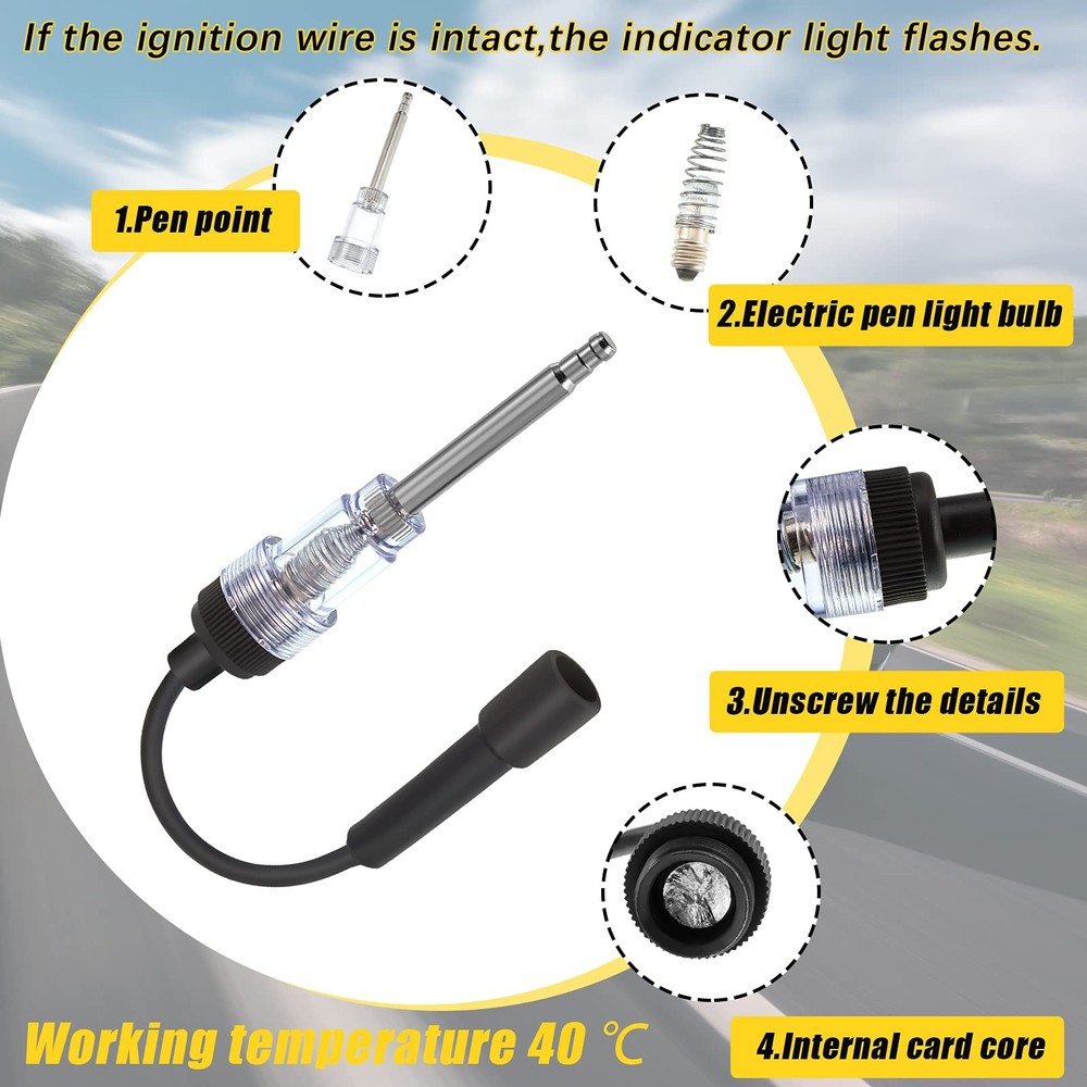 Inline Spark Plug Tester Engine Straight Boot Ignition Tester Light Lawnmower...